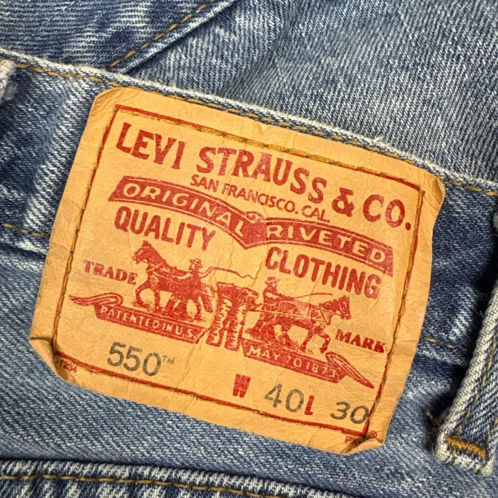 Levi's 550 Jeans Mens 40x30 Blue Relaxed Fit Tapered Leg Denim 0405